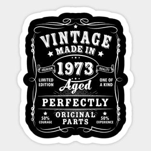 Vintage 50th Birthday Decorations Funny 1973 50 Birthday Sticker